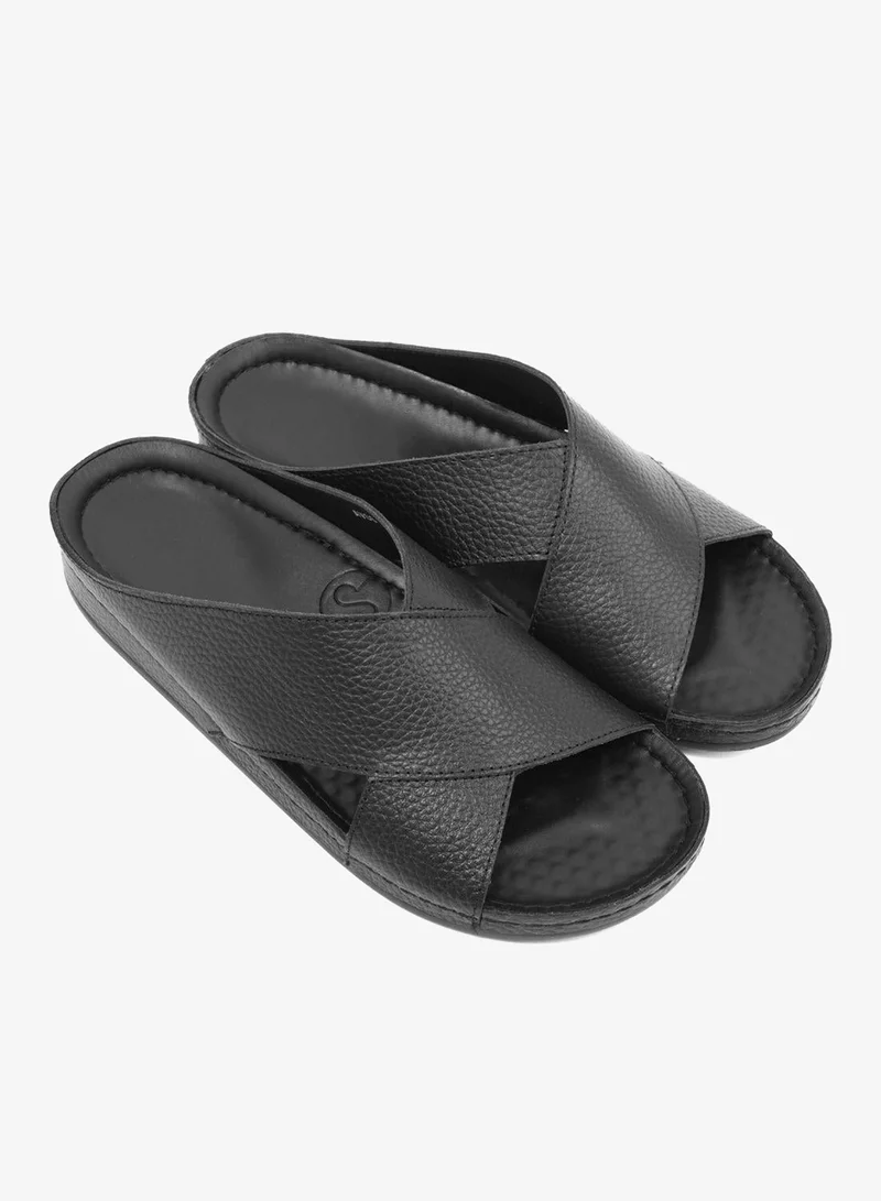 كومفورت بلس صنادل رجالية كومفورت بلس - أسود