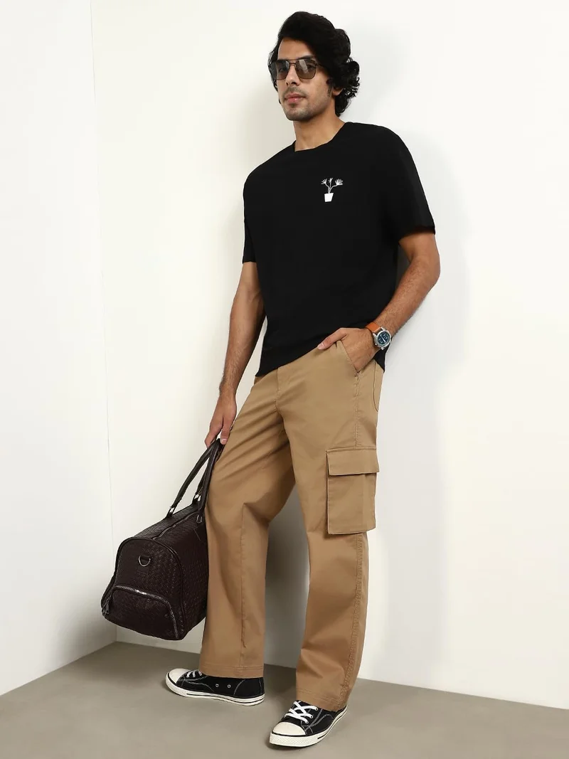 NOBERO  Men's Khaki Cargo Pants for Casual Wear for Men | Best Price UAE