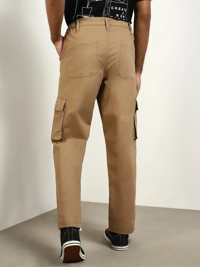 NOBERO  Men's Khaki Cargo Pants for Casual Wear for Men | Best Price UAE