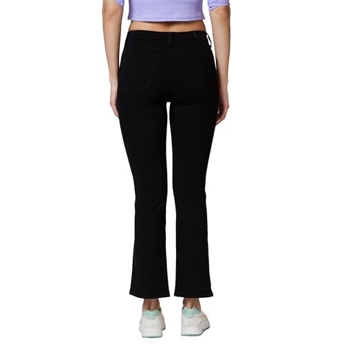 Spykar High Rise Super Slim Fit Black Jeans for Women (Size: 30)-WDELI1BD046-Black - Image 3