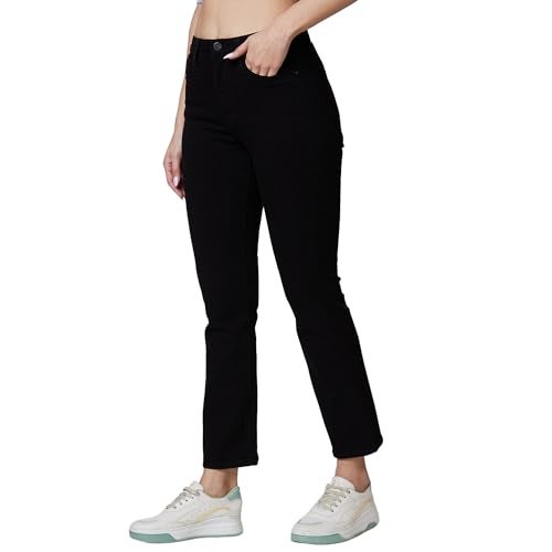 Spykar High Rise Super Slim Fit Black Jeans for Women (Size: 30)-WDELI1BD046-Black - Image 4