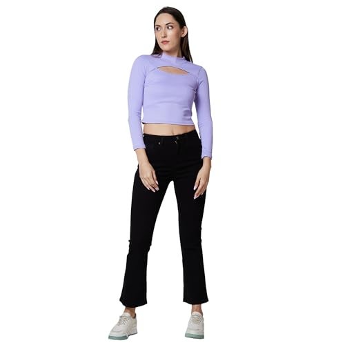 Spykar High Rise Super Slim Fit Black Jeans for Women (Size: 30)-WDELI1BD046-Black - Image 2