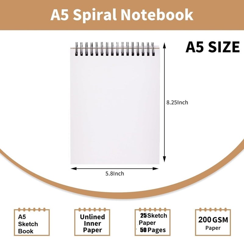 Corslet Marker Paper Pad Sketchbook Bleedproof for Alcohol Markers 200gsm Double Sided Thick Art Drawing Papers 50pages (25Sheets) / A5 (5.85"x8.2") Gift for Artists Students Kids - Image 4