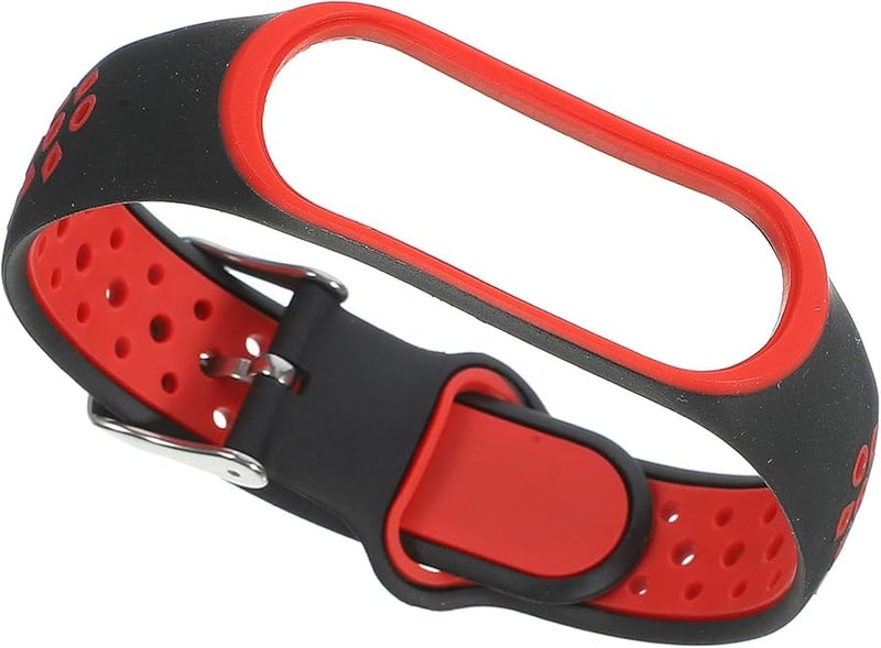 Red Minimalist Watch Band Durable Two Tone Watch Strap 25cm Black Wristband - Image 2