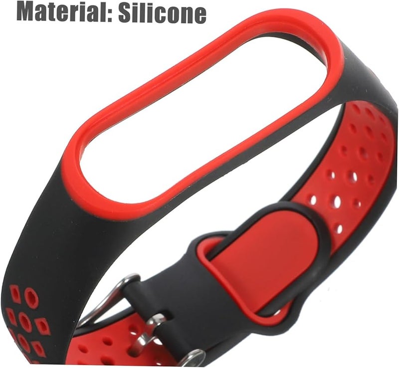 Red Minimalist Watch Band Durable Two Tone Watch Strap 25cm Black Wristband - Image 4