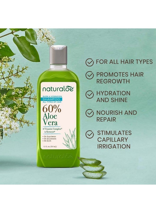 ناتشورالوي Naturaloe - شامبو مرطب ومُشرق - تركيبة نباتية 100% غنية بجل الصبار بنسبة 60%، صديق للبيئة، خالٍ من القسوة، خالٍ من البارابين والسيليكون - 12 أونصة سائلة - Image 4