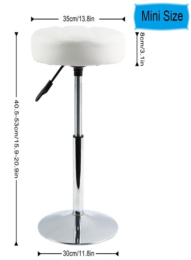FURWOO Adjustable Swivel Barstool, White, PU Leather, 32cm Diameter, 220lbs Maximum Load - Image 3