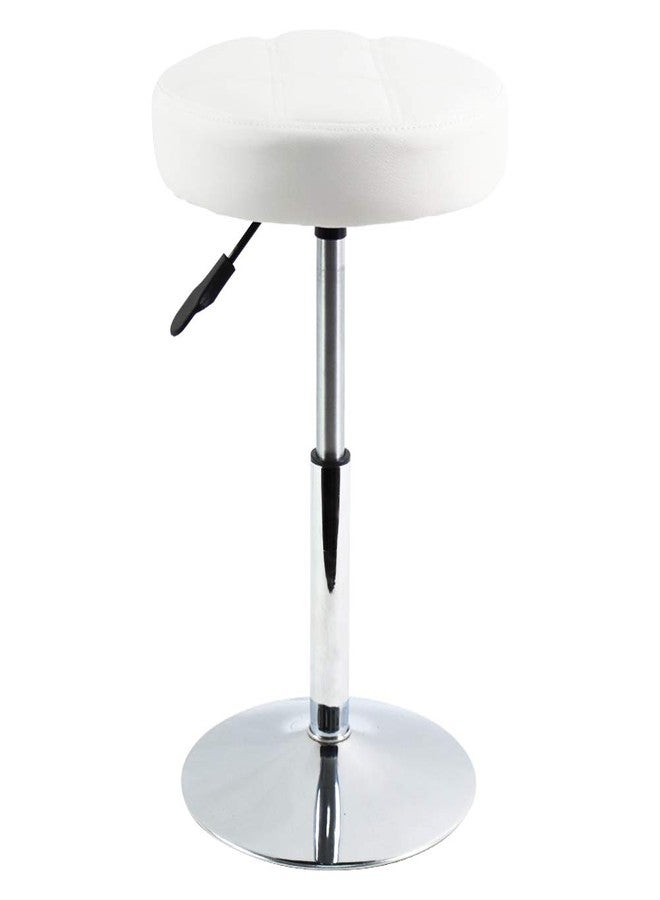 FURWOO Adjustable Swivel Barstool, White, PU Leather, 32cm Diameter, 220lbs Maximum Load - Image 1