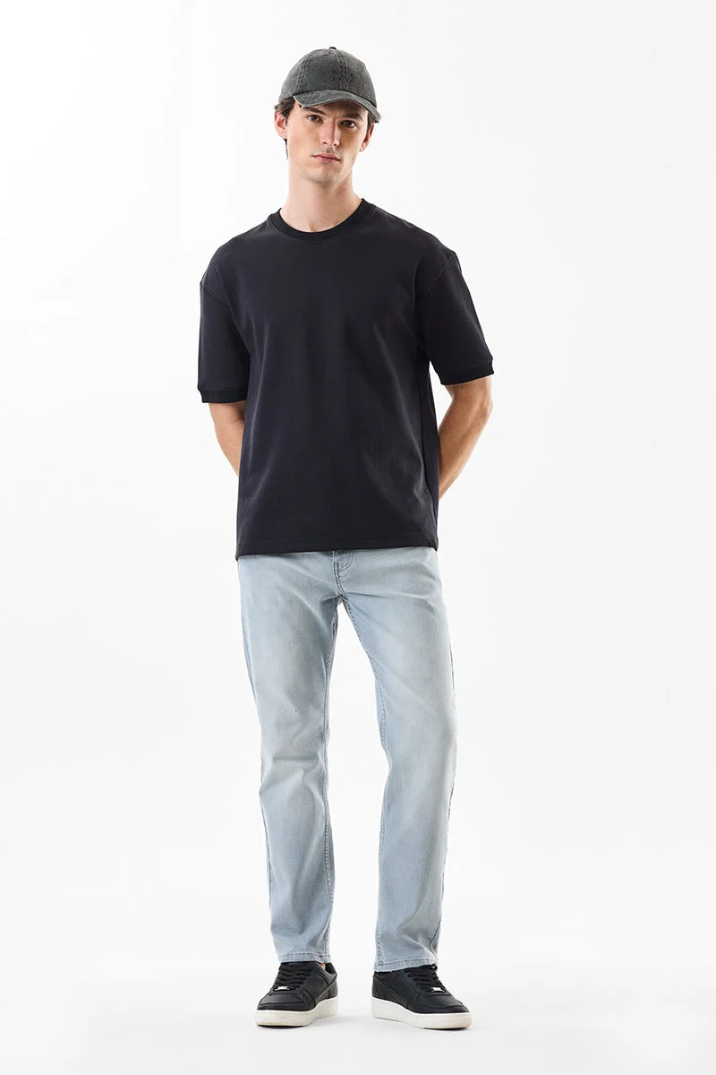 سنيتش Light Blue Solid Relaxed Casual Jeans