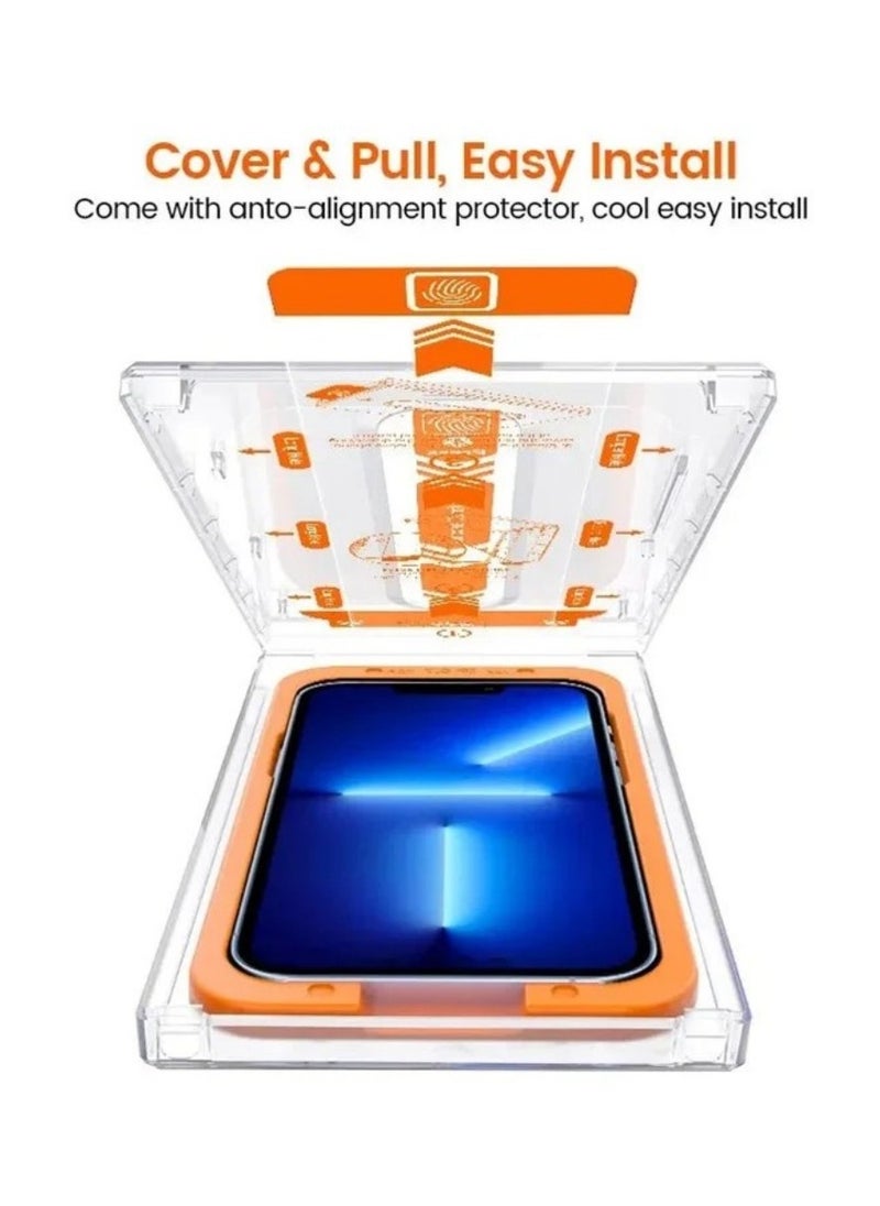ICARLUS - For iPhone 14 Plus Tempered Glass Screen Protector HD Clear Film with Installation Tool - Image 1