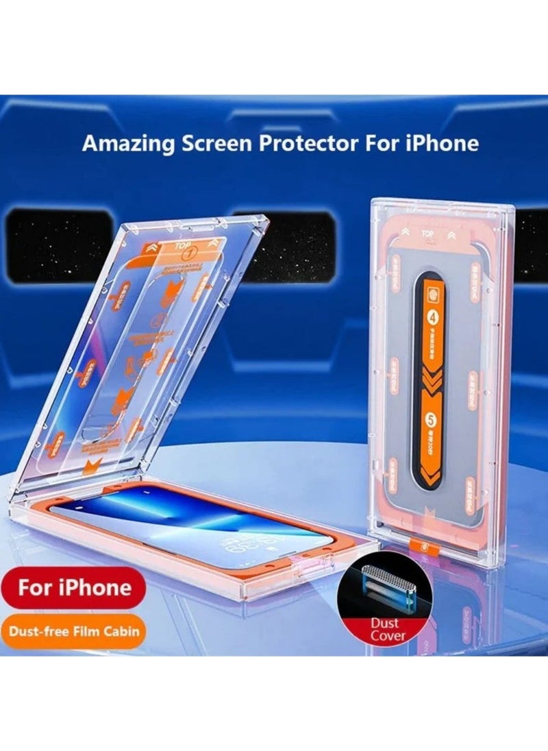 ICARLUS - For iPhone 14 Plus Tempered Glass Screen Protector HD Clear Film with Installation Tool - Image 1