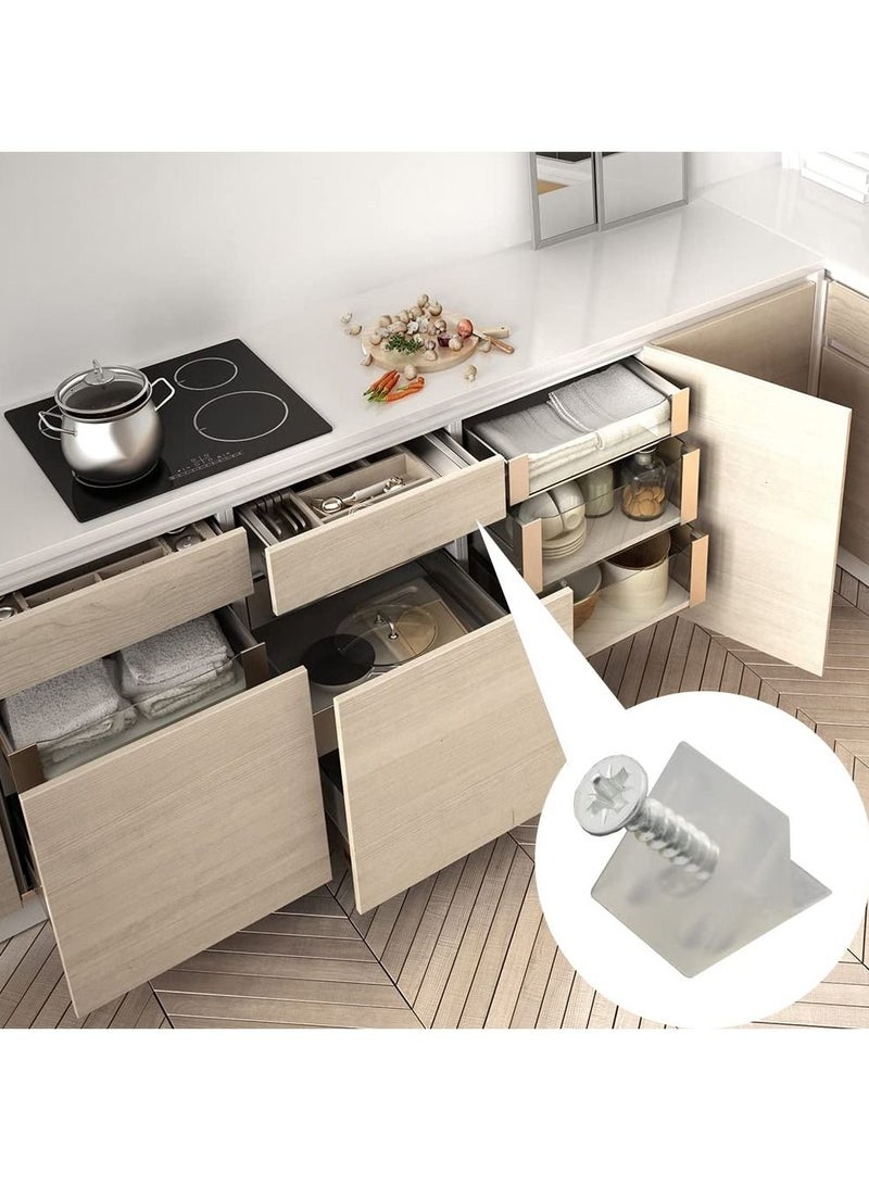 SYOSI 500 Packs Drawer Wedges Bracket Pallet Drawer Bottom Support Brackets Drawer Wedges Sagging Drawer Bottom Support Brackets for Home Repair 45 Angle Code - Image 5