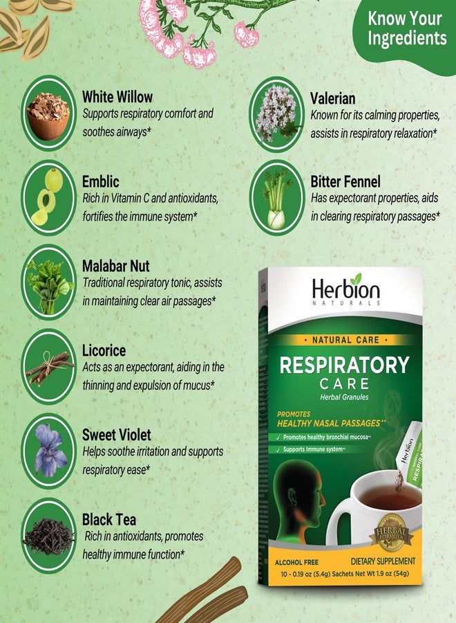 Herbion Naturals Respiratory Care Granules, 10 count sachet - Help Relieve Cold and Flu Symptoms, Promote Healthy Respiratory Function, Optimize Immune System. - Image 3