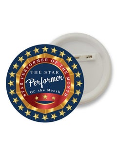D2c D2C Badges of Star performer of the Month Round Shape Badge For Students Colleges classes Office Small Business entrepreneur batches for Bags, Backpack, Size-58mm Multicolor D3 Pack of 5 