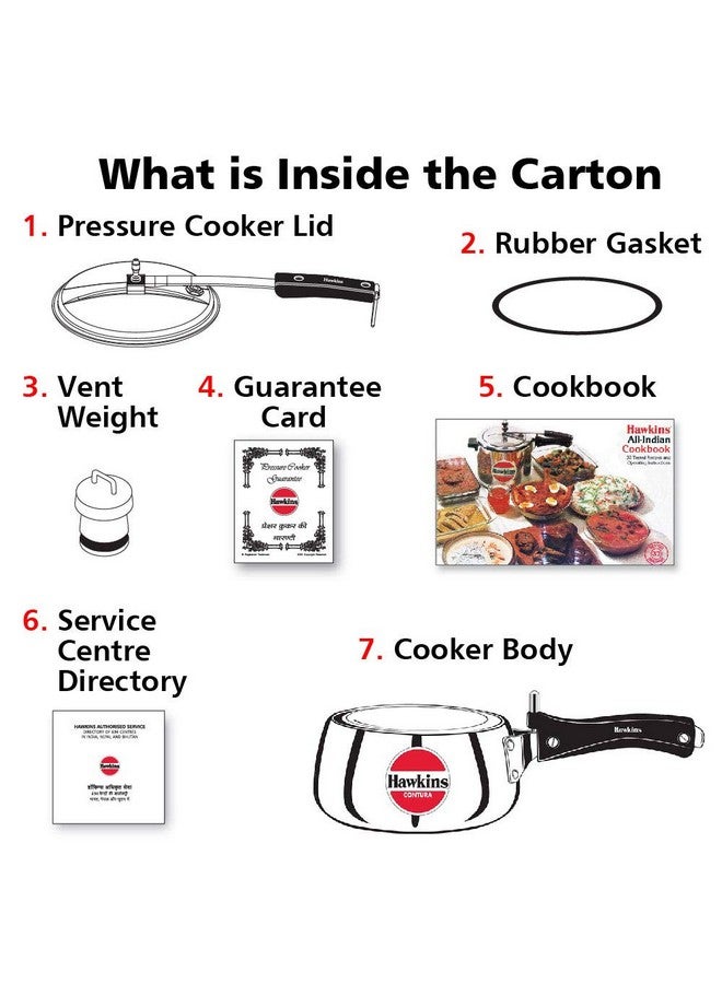 Hawkins 1.5 Litre Contura Pressure Cooker, Handi Inner Lid Baby Cooker, Silver (HC15) - Image 5