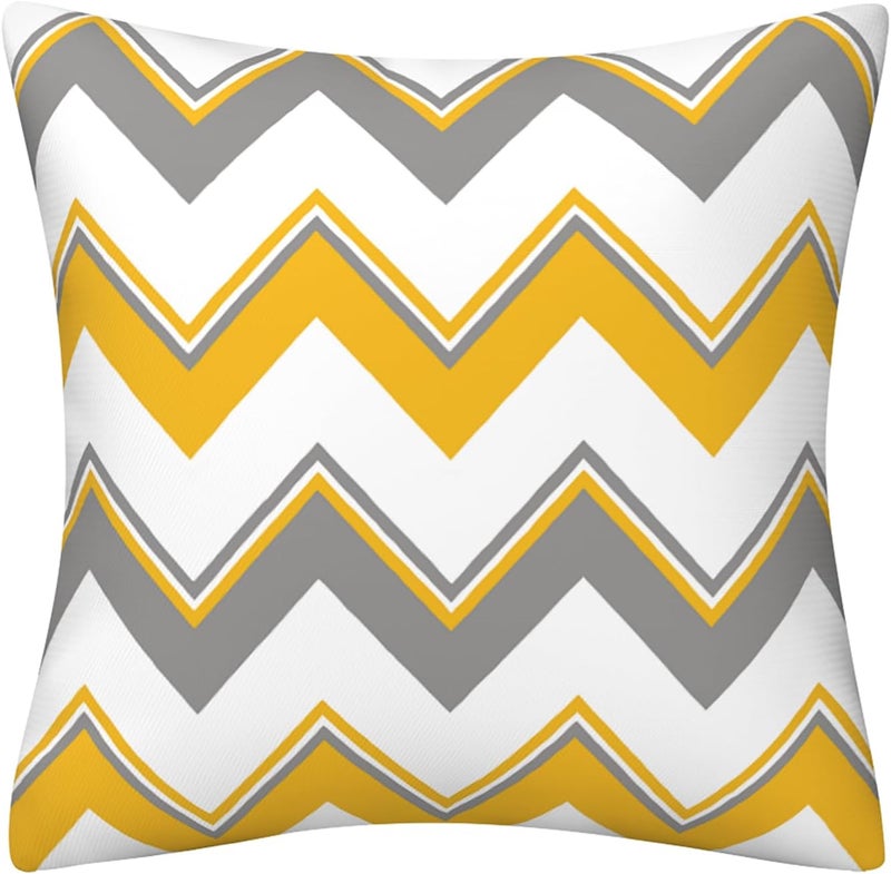 Drmstow Yellow Pillow Covers 18x18 Set of 4 Modern Decorative Geometric Outdoor Sofa Throw Pillow Cushion Covers Case for Couch Living Room Bedroom Patio Furniture Indoors Home Decor… - Image 4