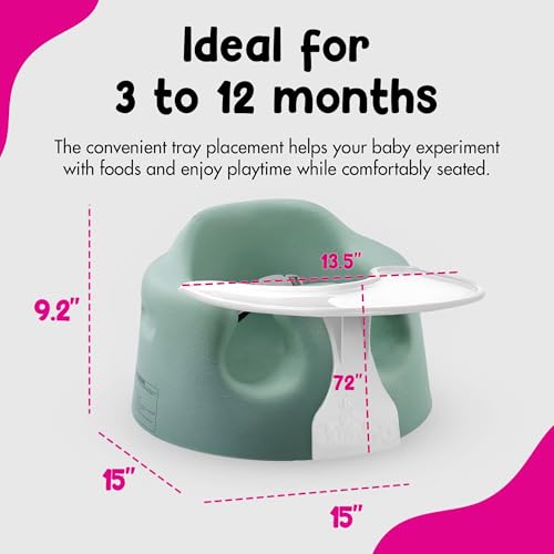 Bumbo Baby Floor Seat, Portable Infant Sit Up Activity & Eating Chair with Tray Accessory, Hemlock - Feeding and Sitting Lounger for Babies and Infants Ages 3 to 12 Months - Image 3