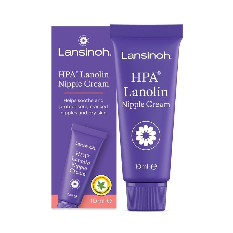 CLOSE Lansinoh HPA Lanolin Nipple Cream for sore nipple & cracked skin, 100% natural single ingredient, breastfeeding essential, tasteless, odourless, hospital bag, moisturising, 10ml - Image 1