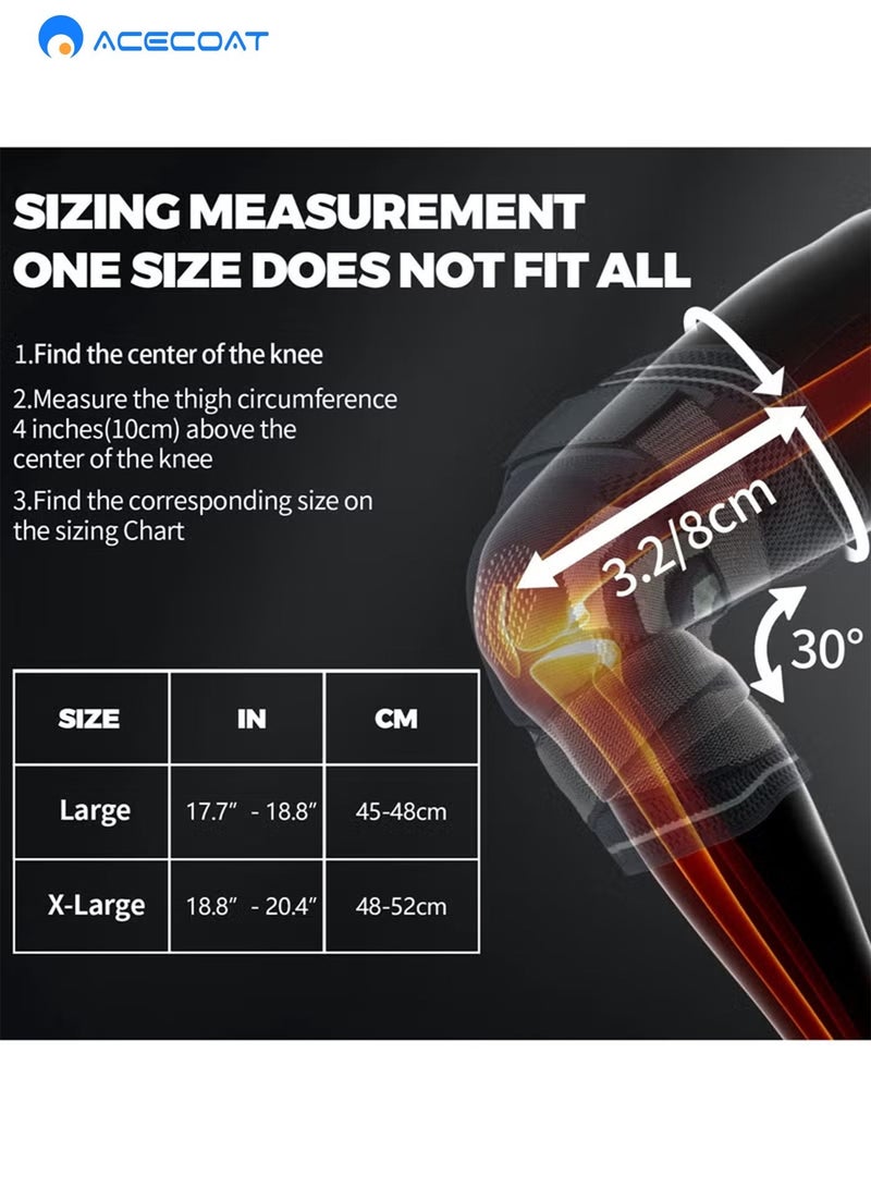 ايسكوت دعامة ركبة مضغوطة مكونة من قطعتين للرجال والنساء، تدعم الركبة للجري وركوب الدراجات وكرة السلة مع حزام قابل للتعديل - Image 5