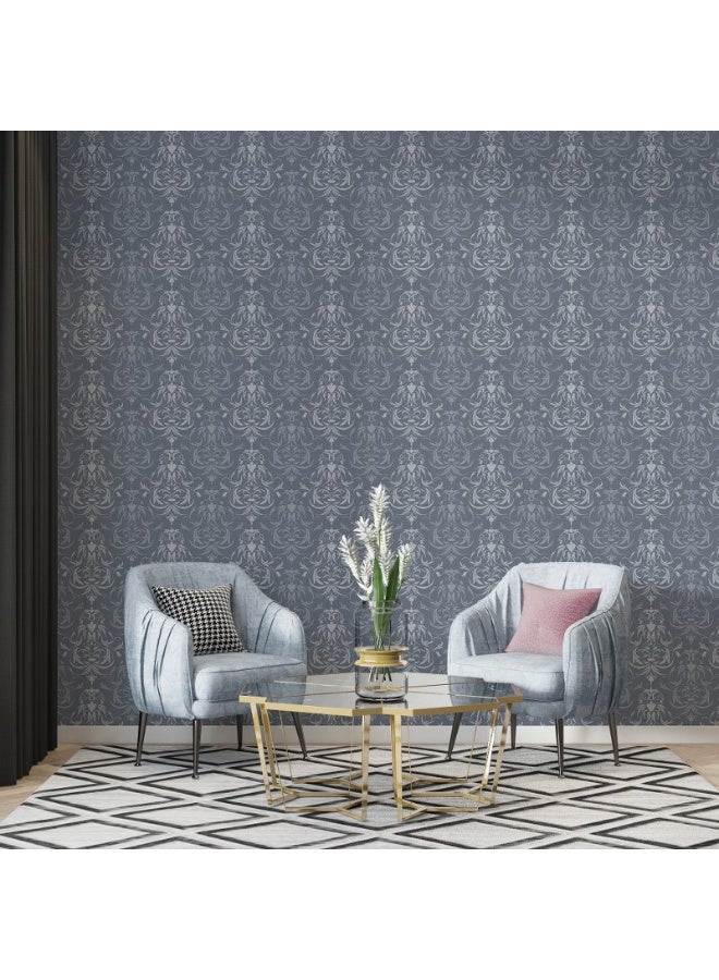 Home Gallery Vector Pattern Of Seamless Damask Fabric Wallpaper Covers An Area ​​Up To 4.2Mx3M With Adhesive  And Smoothing Tool - Image 3