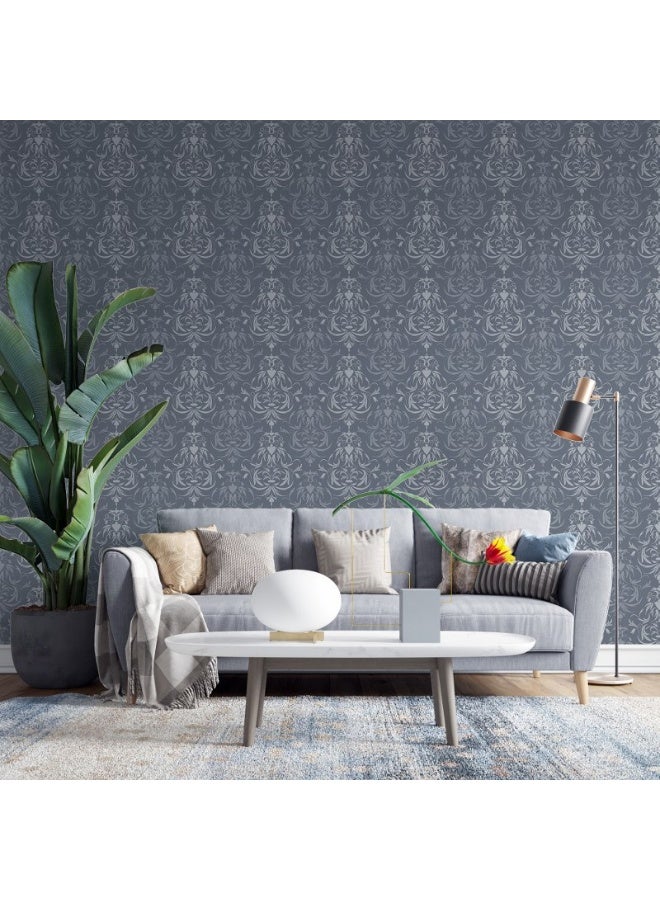 Home Gallery Vector Pattern Of Seamless Damask Fabric Wallpaper Covers An Area ​​Up To 4.2Mx3M With Adhesive  And Smoothing Tool - Image 5