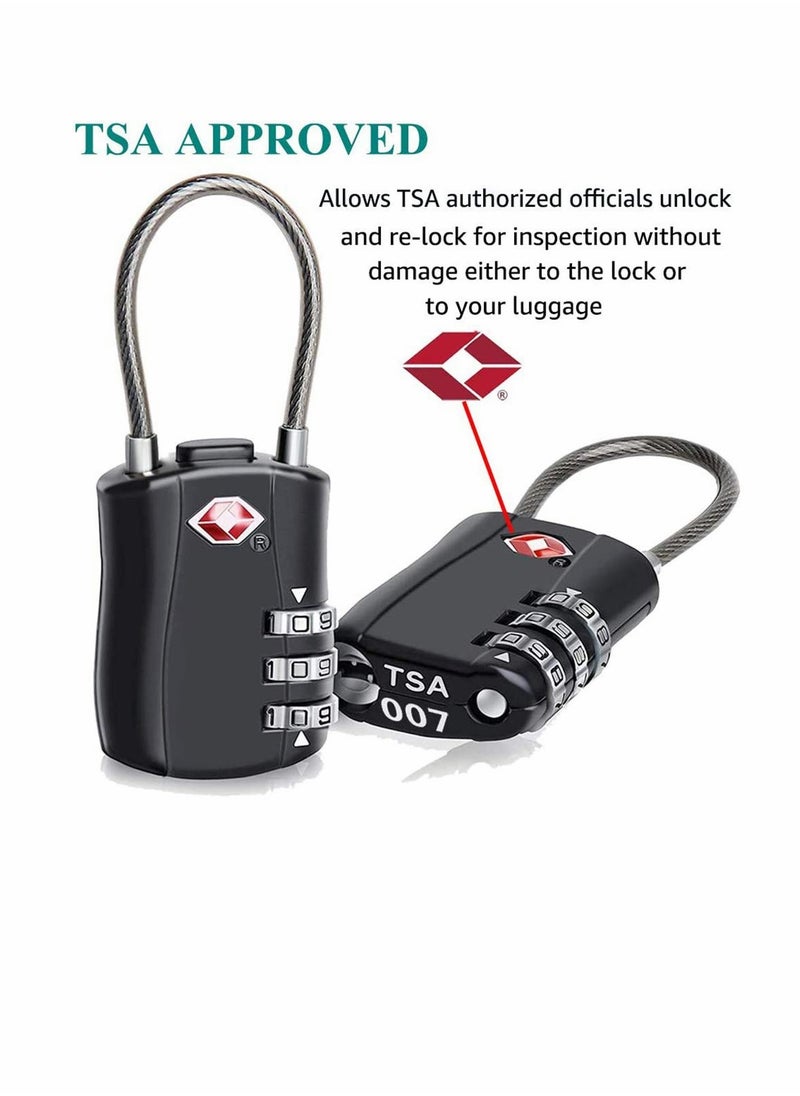 KASTWAVE Travel Luggage Locks 2 Pcs, Combination Padlock for Luggage, Suitcases, Backpacks, Duffle Bag Laptop Camera Bag  - Image 2