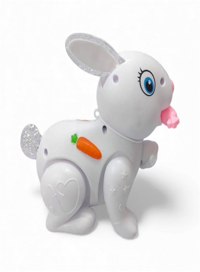 Musical Rabbit Toy – Cute Bunny Plush with Music & Lights, Soft Stuffed Animal for Kids, Jumping Rabbit Wiggling Ears, Twitching Mouth Educational Interactive Baby Toy Gift (Pack of 1) - Image 3