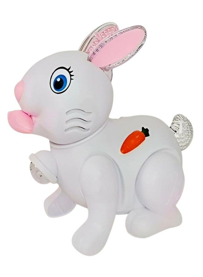 Musical Rabbit Toy – Cute Bunny Plush with Music & Lights, Soft Stuffed Animal for Kids, Jumping Rabbit Wiggling Ears, Twitching Mouth Educational Interactive Baby Toy Gift (Pack of 1) - Image 4