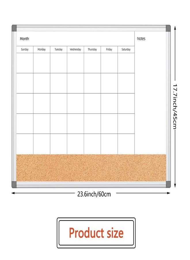 Umtiti Upgraded Monthly Calendar Dry Erase White Board & Cork Bulletin Board，17.7" x 23.6" Aluminum Frame，Magnetic Surface Whiteboard.Perfect for Organizing Your Space.Whiteboard+Cork-LK4560 - Image 2
