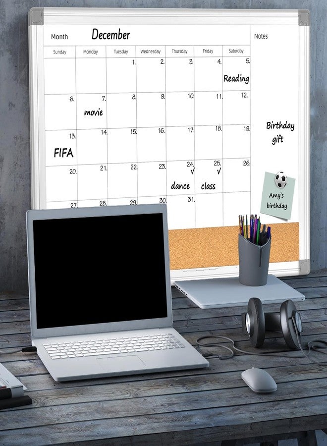 Umtiti Upgraded Monthly Calendar Dry Erase White Board & Cork Bulletin Board，17.7" x 23.6" Aluminum Frame，Magnetic Surface Whiteboard.Perfect for Organizing Your Space.Whiteboard+Cork-LK4560 - Image 5