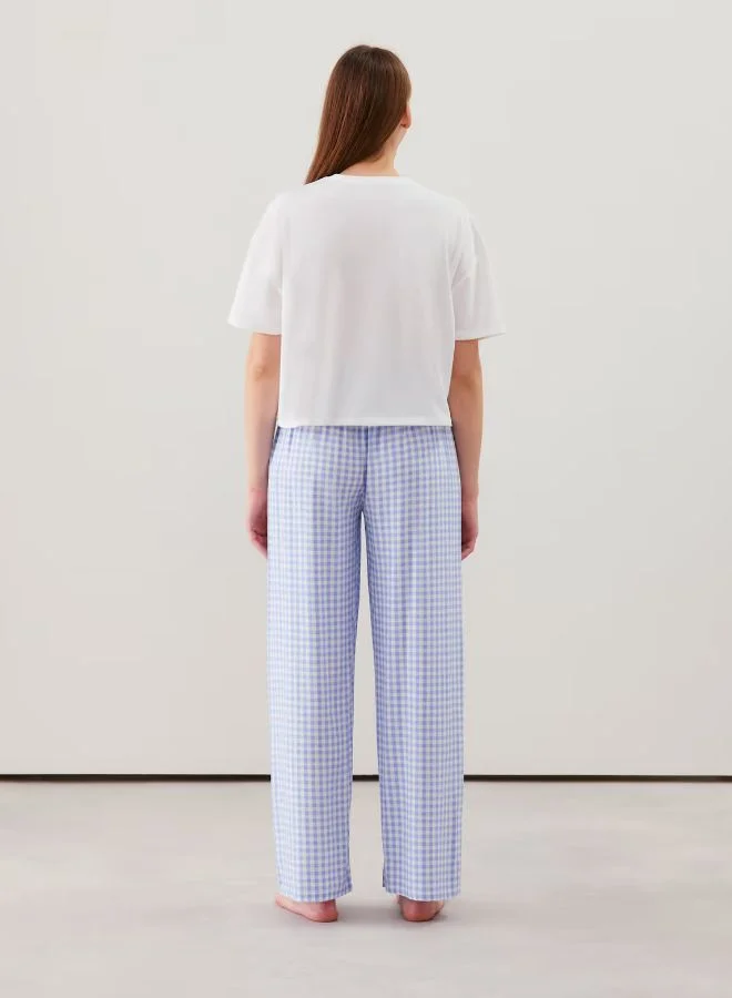 UNDIZ Straight-leg gingham trousers