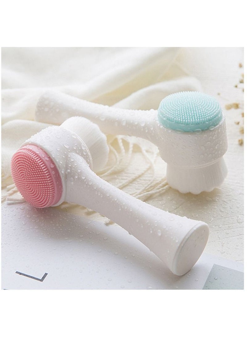 NIBEMINENT 3 Piece Facial Cleansing Brush Pink/Blue/White Random  - Image 5