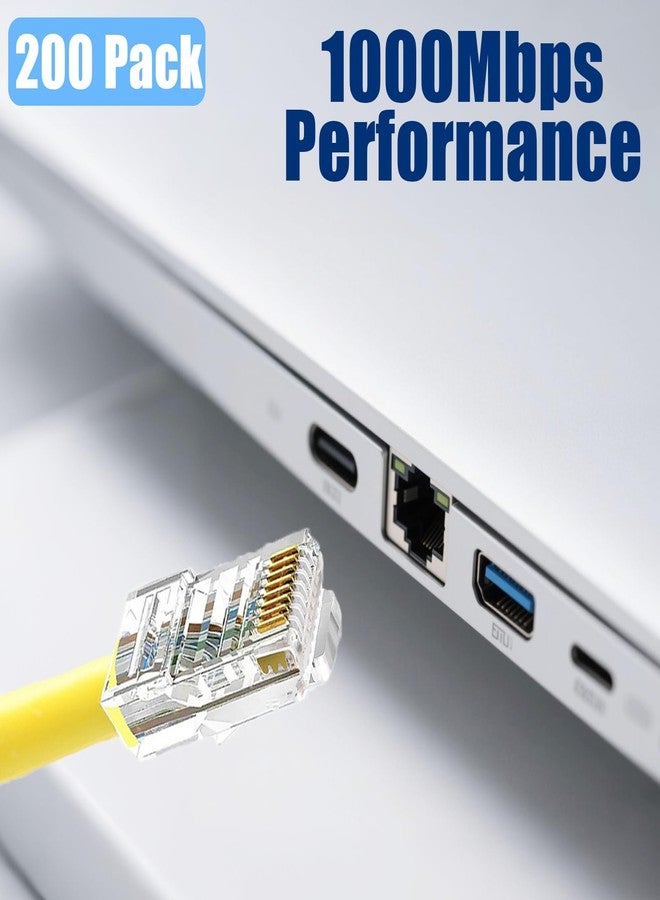 Awishwell 50-Pack Cat5e RJ45 Pass Through Connector, Cat5e RJ45 Connectors Pass Through, Cat5 Connector Ends, UTP Ethernet Connectors for Solid or Stranded Cable - Image 4