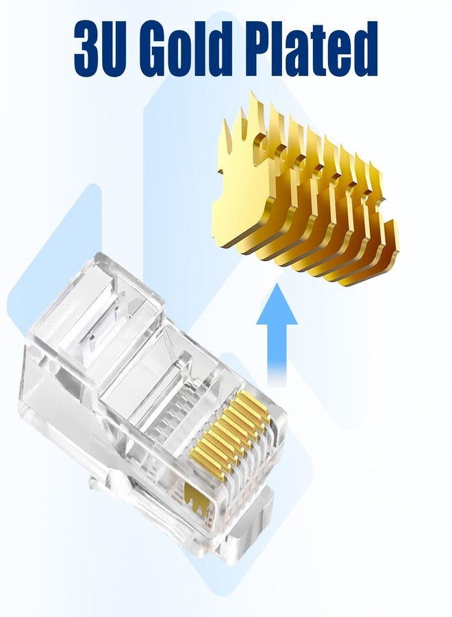 Awishwell 50-Pack Cat5e RJ45 Pass Through Connector, Cat5e RJ45 Connectors Pass Through, Cat5 Connector Ends, UTP Ethernet Connectors for Solid or Stranded Cable - Image 3