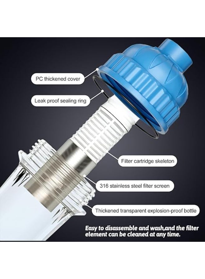 مرشحات دش المياه العسرة، مرشحات رأس الدش لتصفية الرواسب والشوائب الأخرى، أجهزة تنقية مياه الصنبور المنزلية عالية الإنتاجية للمطابخ والحمامات، منقي مياه الدش (أزرق) - Image 5