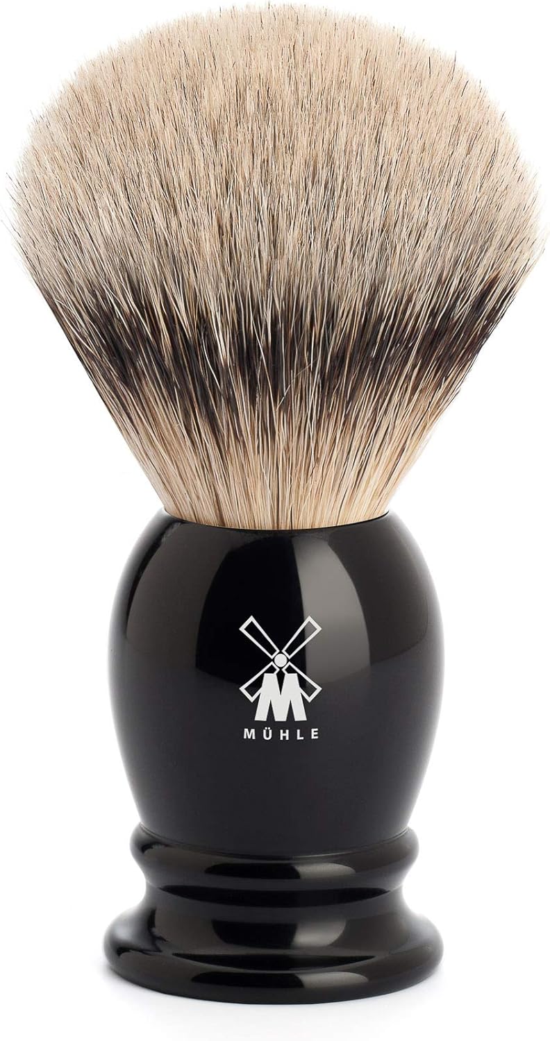 MHLE Classic Silvertip Badger Shaving Brush Medium Black - Image 1
