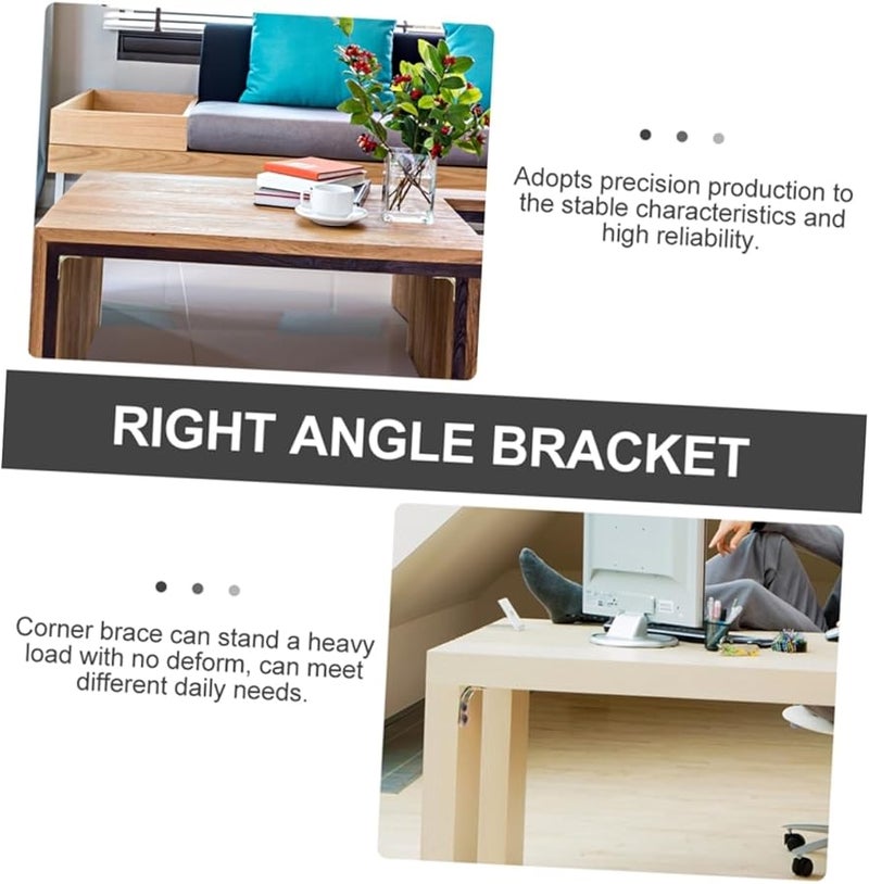 Tehaux 12 Pcs Heavy Duty Metal Corner Brackets Right Angle Furniture Connectors - Image 4