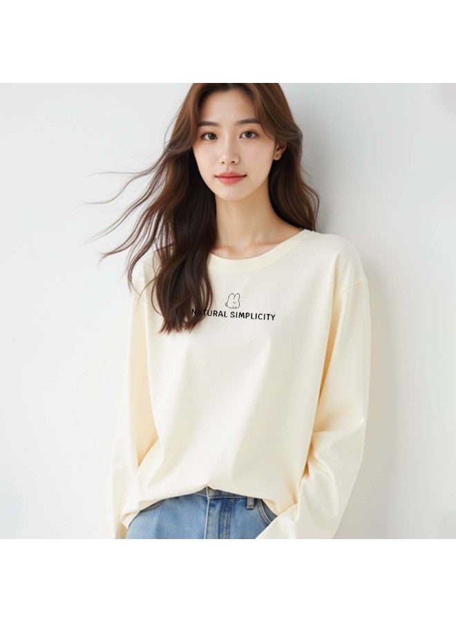 Your Sun Women'S Long Sleeve T-Shirt Women'S Base Layer Loose Fit Printed Cotton T-Shirt Women - Image 4
