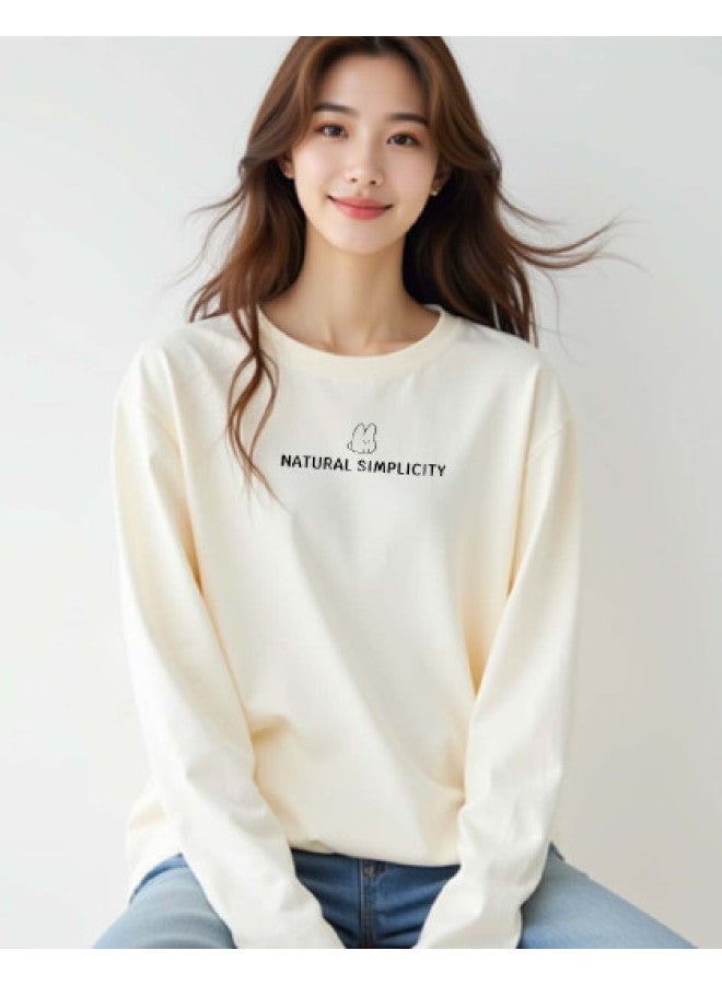 Your Sun Women'S Long Sleeve T-Shirt Women'S Base Layer Loose Fit Printed Cotton T-Shirt Women - Image 1