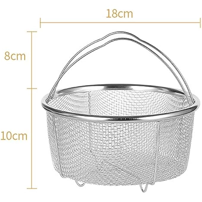 Mesh Steaming Basket Stainless Steel Drainage Basket with Comfortable Handles for Frying Steaming and Cooking in Kitchen 18cm - Image 4