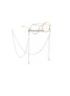 RA accessories Handmade Women Eyeglasses Chain Silver With Pearls  - Image 1