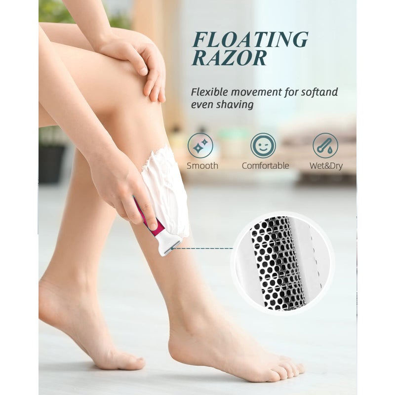 Electric Razor for Women 5 in 1 Womens Shaver for Pubic Hair Wet & Dry Cordless Hair Remover for Eyebrow Nose Face Portable Bikini Trimmer Rechargeable for Lady Hair Shaving - Image 5