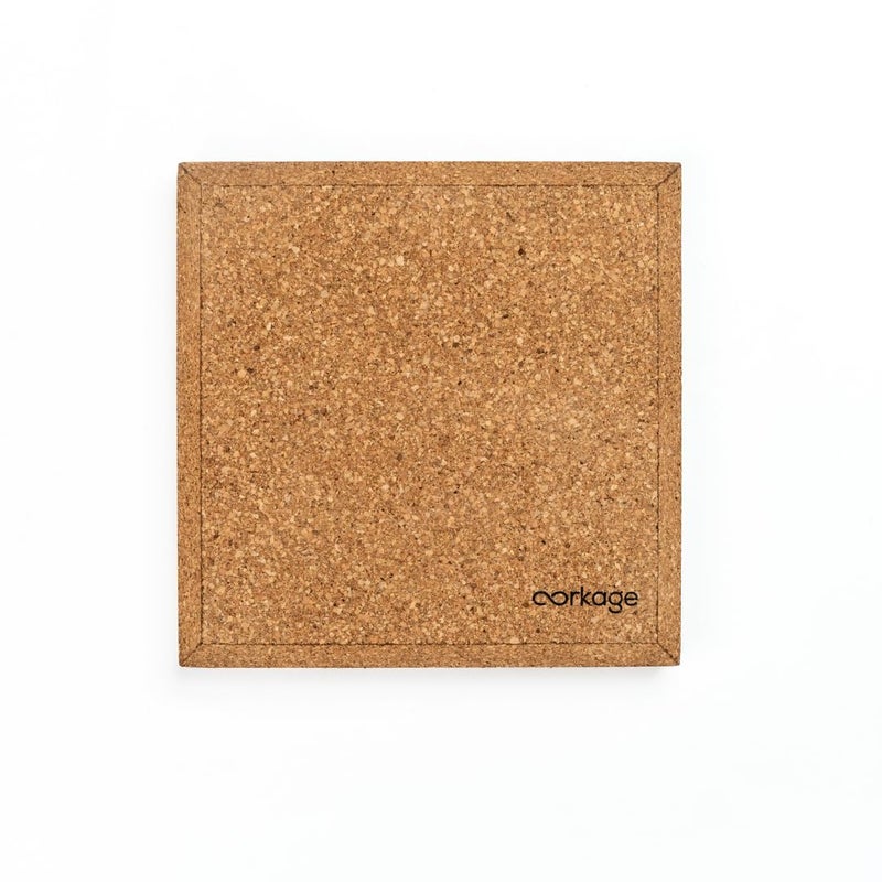 Corkage Olive Square Cork Serving Tray | Eco-Friendly | Lightweight | Non-Slip Surface | Ideal for Snacks, Drinks, Decor | 8.5 inches | Green - Image 4