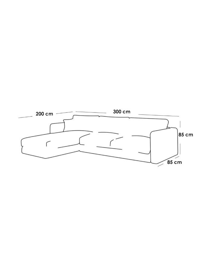 Al Home 5 Seater L-shape Sofa 300x200x85x85 Cm - Grey - Image 2