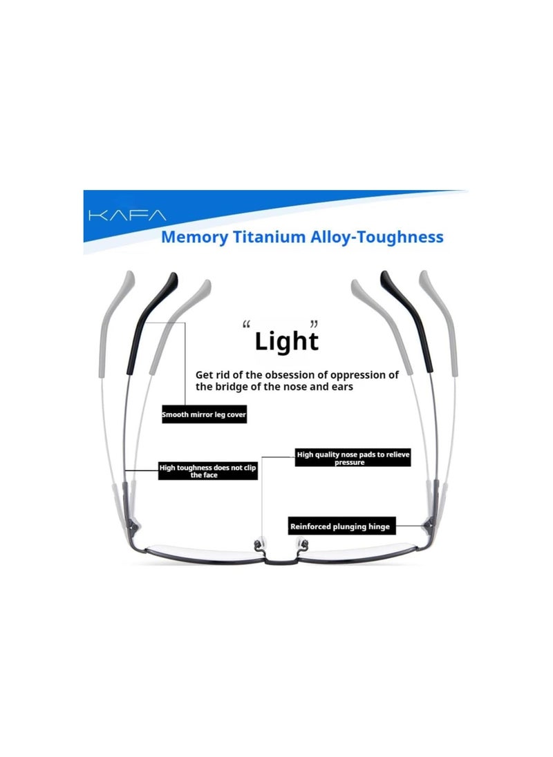 Outfany Intellireaders,Titanium Progressive Far and Near Dual-Use Reading Glasses for Women Men