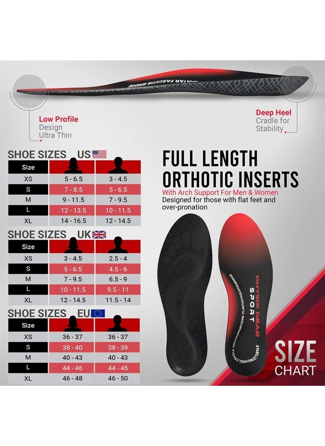 Physix Gear Sport - Physix Gear Plantar Fasciitis Feet Insoles Arch Supports Orthotics Inserts Relieve Flat Feet, High Arch - M - Image 1