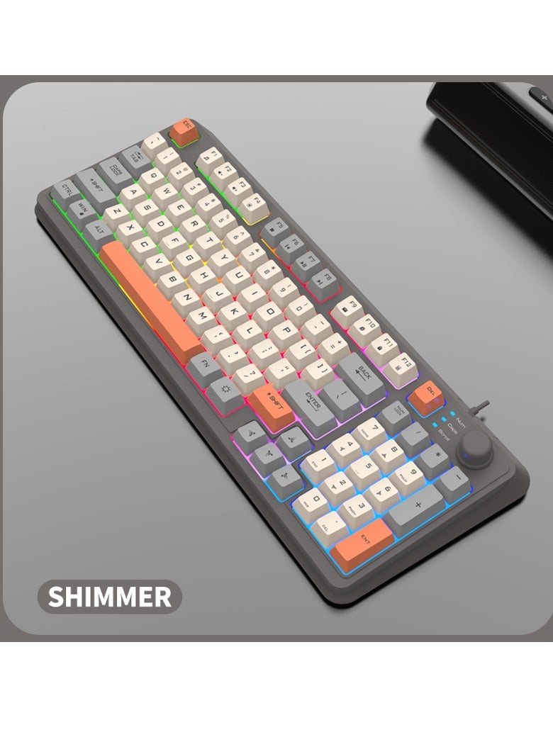 Gasin XUNFOX K82 Gaming Keyboard – 94 Keys, RGB Backlit, Three Color Combinations, Minimalist Layout, Mechanical Keyboard for Gamers  - Image 1