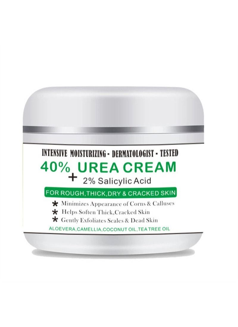 Crazylife - Urea Cream 40% for Feet Maximum Strength with 2% Salicylic Acid, Dermatologist-Tested Intense Moisturiser,Callus Remover, Dead Skin Exfoliation, Hand and Foot Cream for Dry Cracked Elbows, Heels, Knees - Image 1