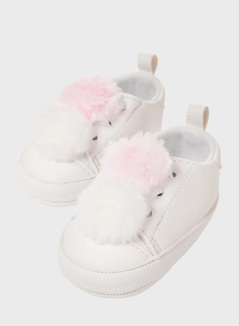 Zippy Infant Pompom Detail Sneakers