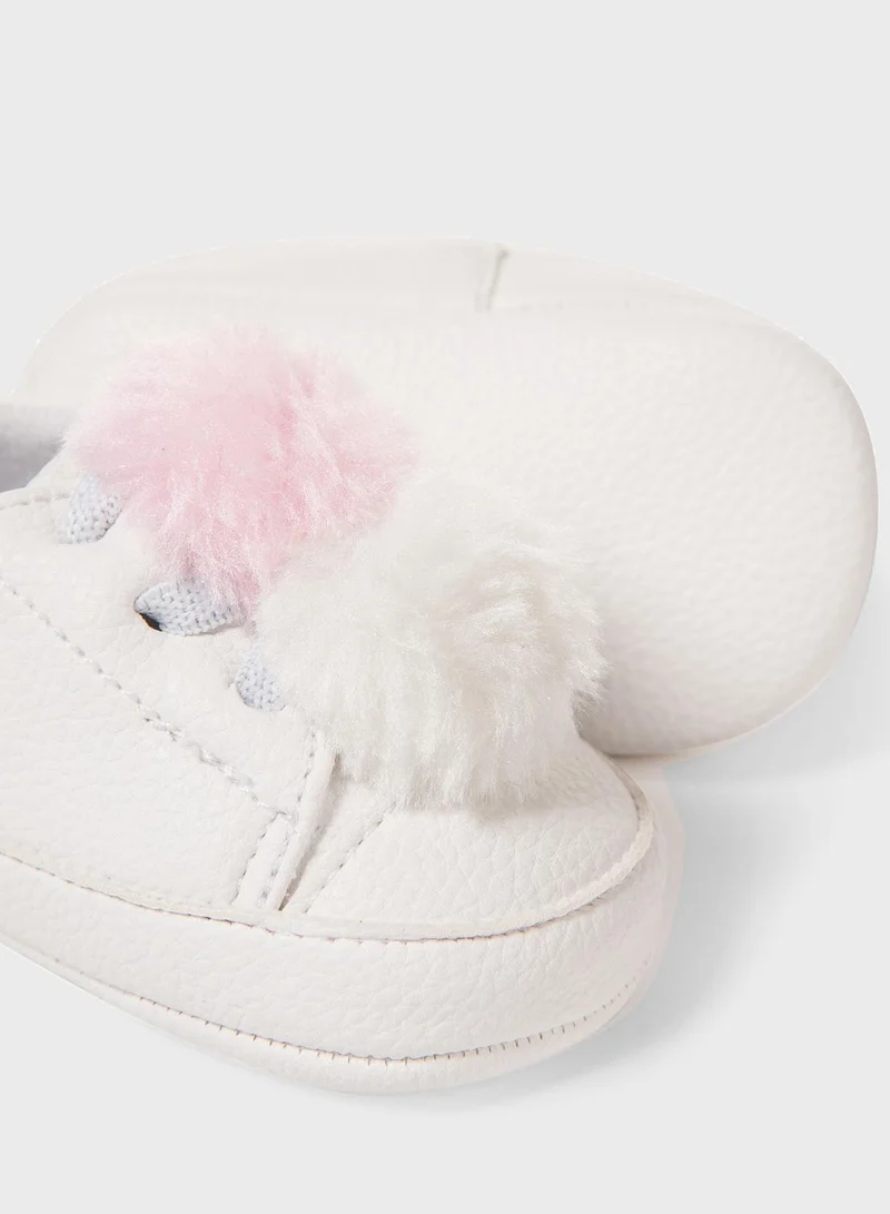 Zippy Infant Pompom Detail Sneakers